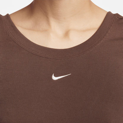 Nike Sportswear Chill Knit Sportswear Kadın Kahverengi Crop T-shirt