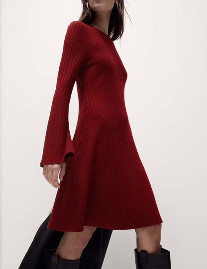 Jersey Fitilli Mini Elbise