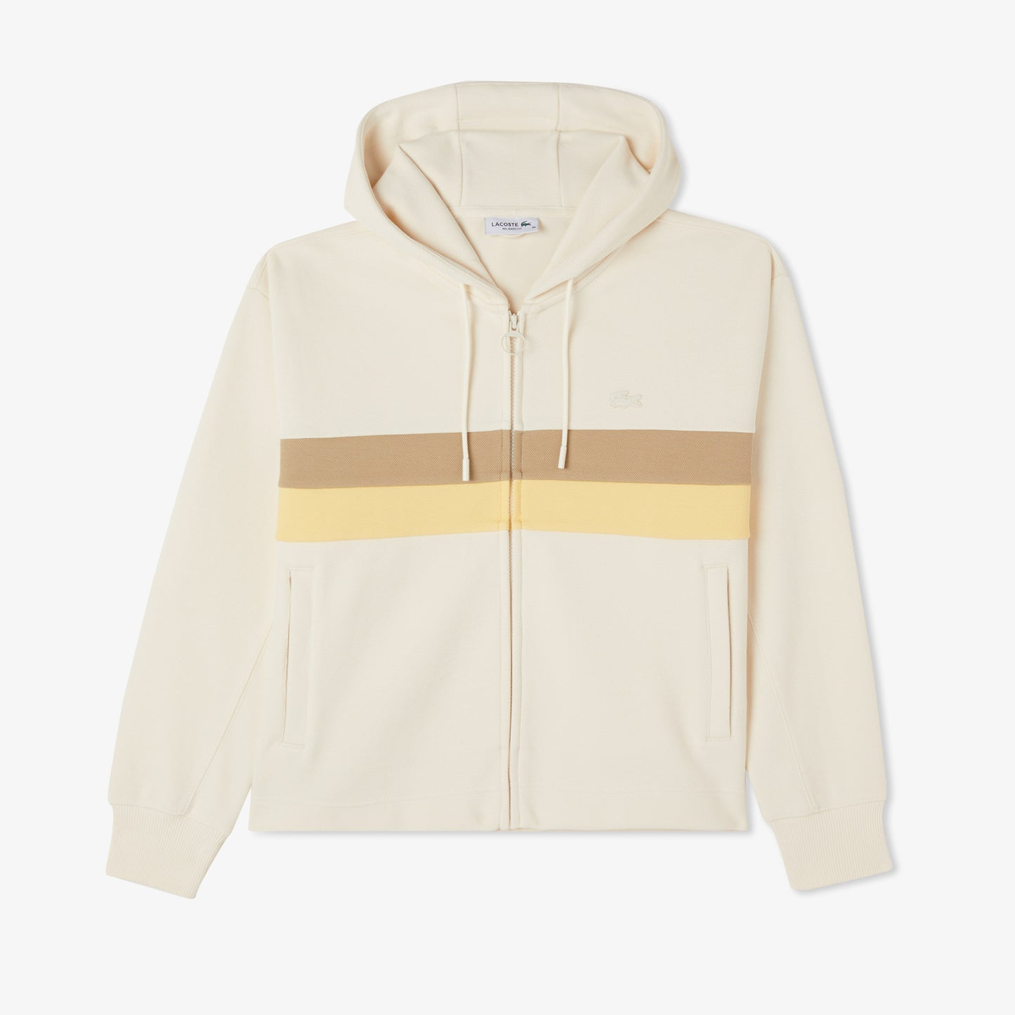 Lacoste Kadın Relaxed Fit Kapüşonlu Krem Sweatshirt