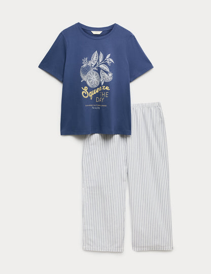 Desenli Pijama Takımı