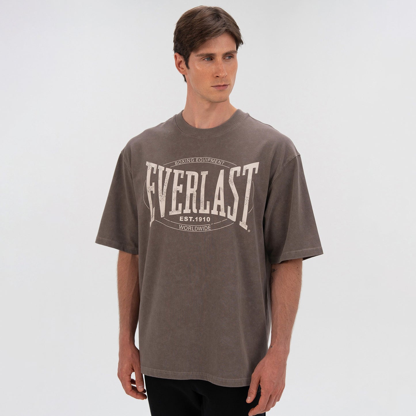 Everlast Authentic Boxing Oversize Erkek Gri T-shirt