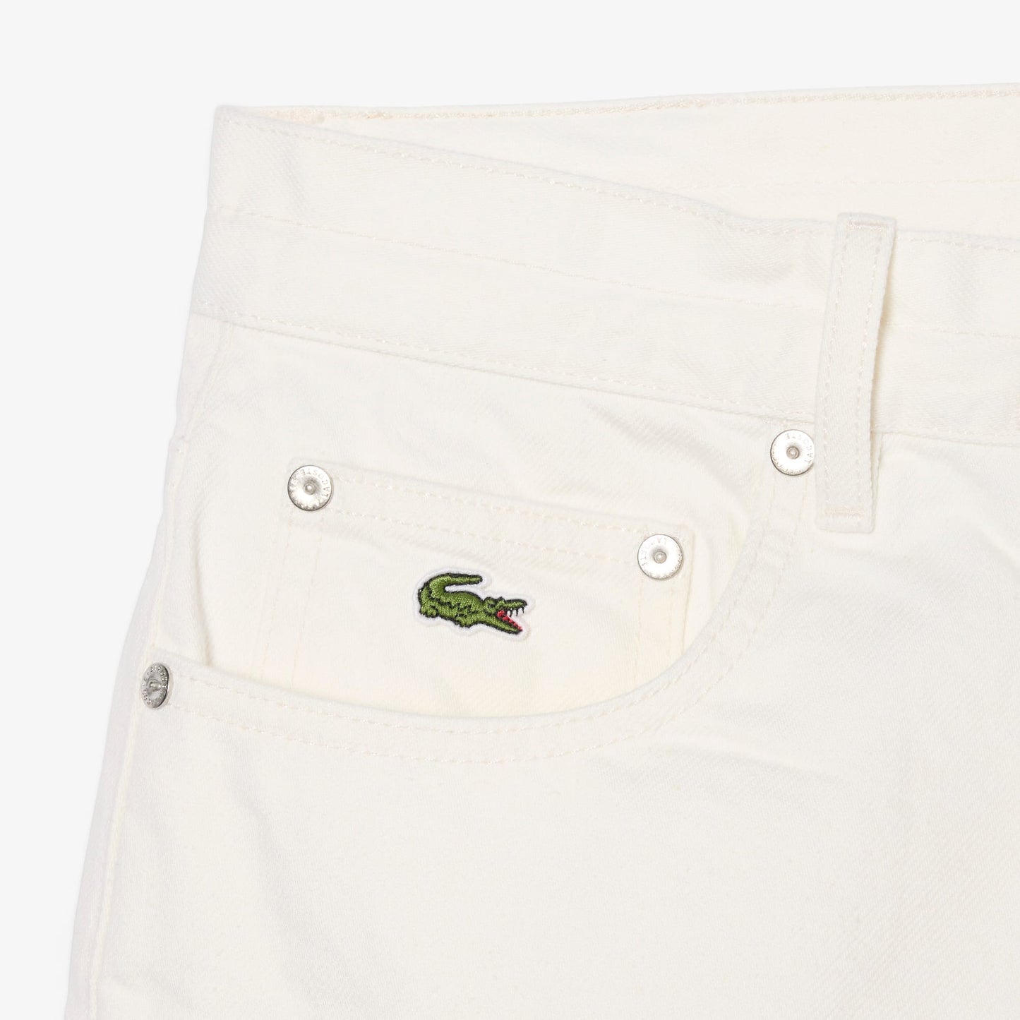 Lacoste Kadın Wide Leg Denim Beyaz Şort