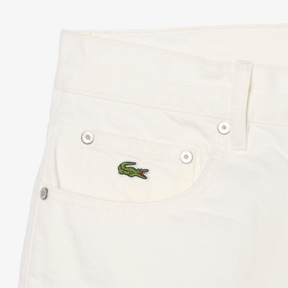 Lacoste Kadın Wide Leg Denim Beyaz Şort