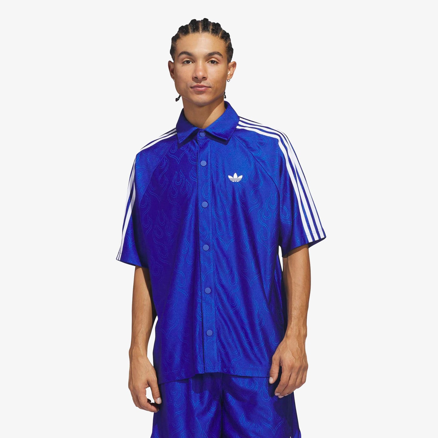 Adidas Jacquard Top Unisex Mavi Gömlek