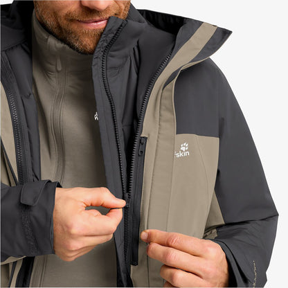 Jack Wolfskin Wild Places 3in1 Erkek Bej Ceket