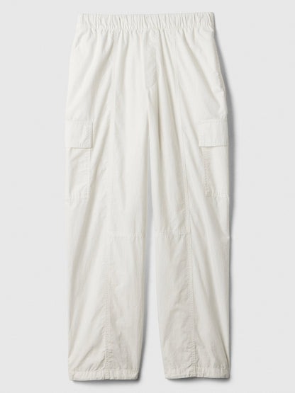 Kırık Beyaz Kargo Paraşüt Pull-on Pantolon