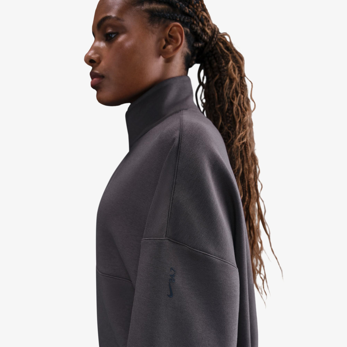Nike 24.7 Impossiblysoft Kadın Gri Koşu Sweatshirt