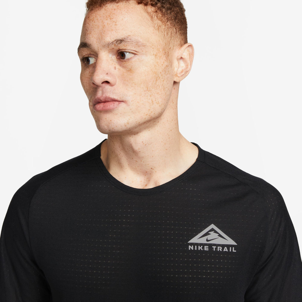 Nike Dri-fıt Solar Chase Ss Top Erkek Siyah Koşu T-shirt