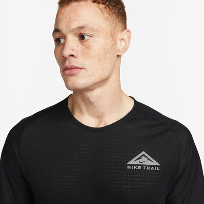 Nike Dri-fıt Solar Chase Ss Top Erkek Siyah Koşu T-shirt