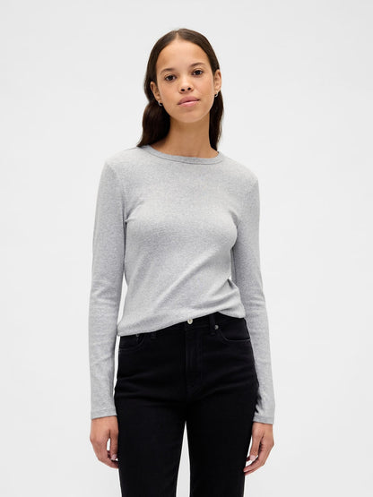 Açık Gri Modern Shrunken T-shirt