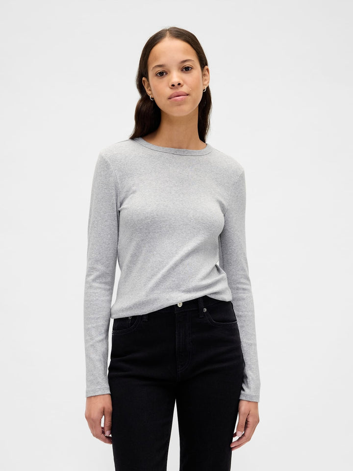 Açık Gri Modern Shrunken T-shirt