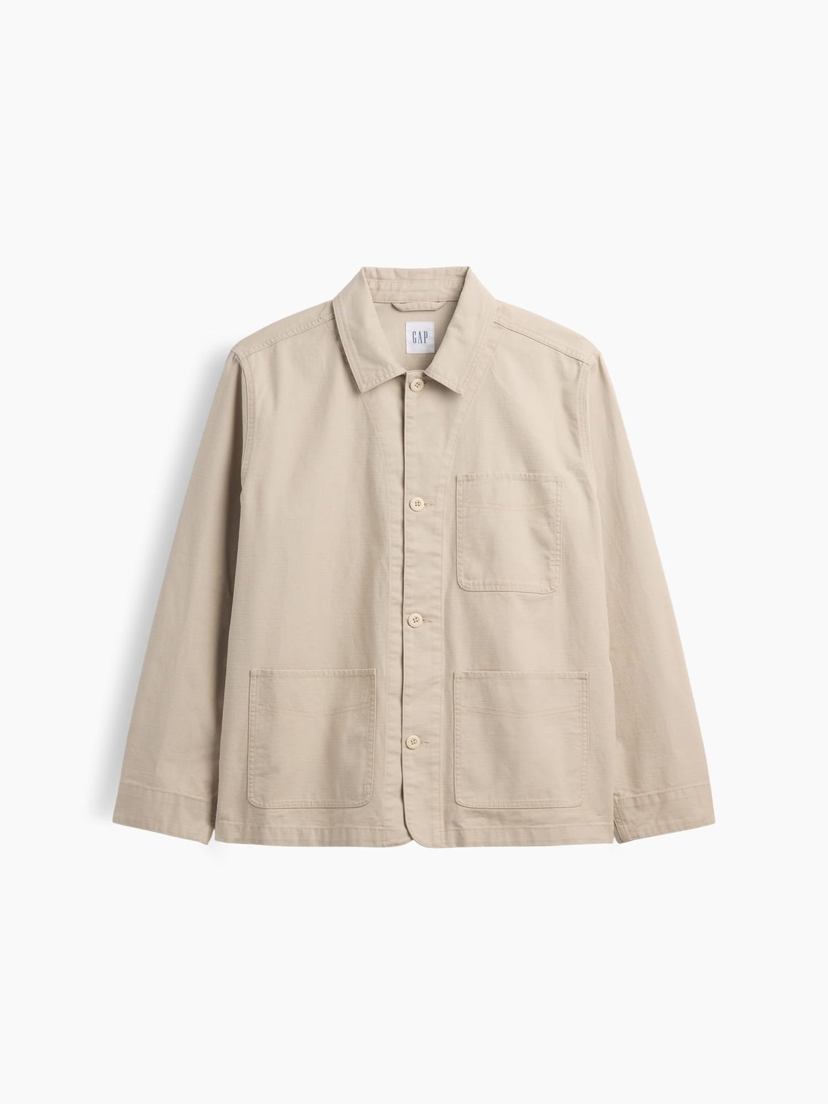 Kırık Beyaz Relaxed Twill Chore Ceket
