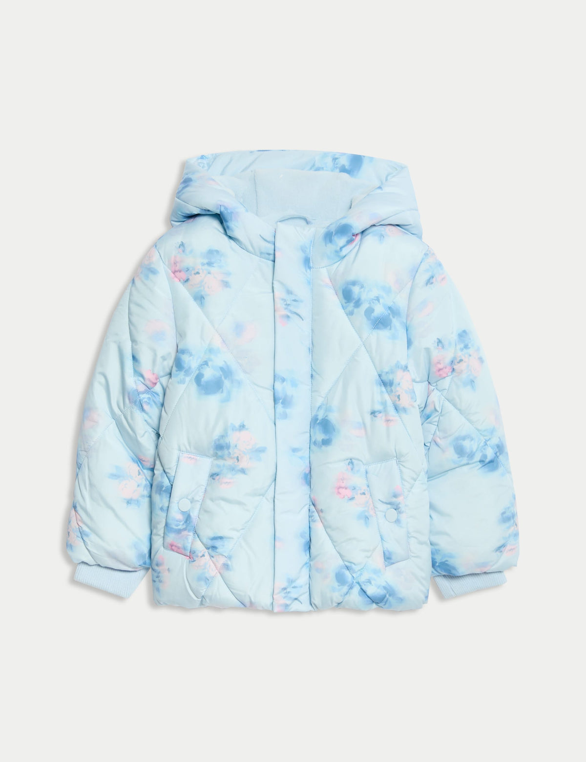 Çiçek Desenli Puffa Mont