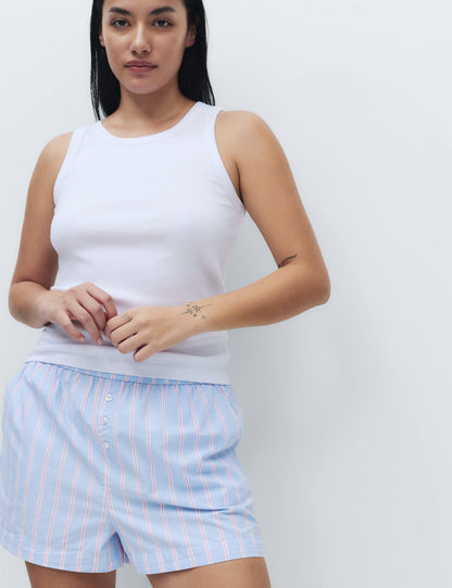 Çizgili Pijama Şortu
