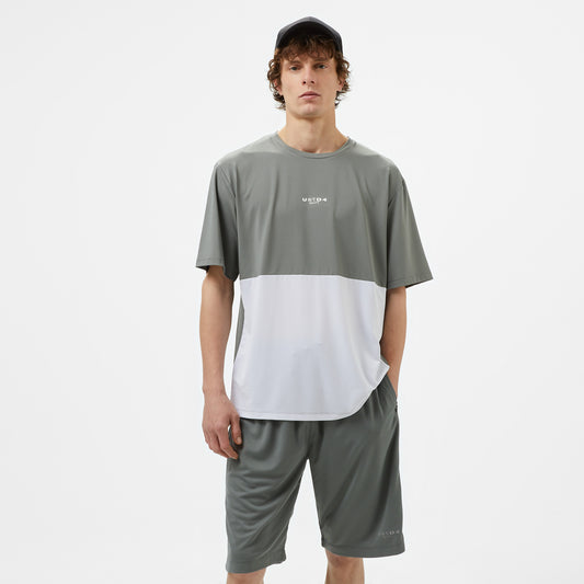 United4 Sport Erkek Gri/beyaz Antrenman T-shirt