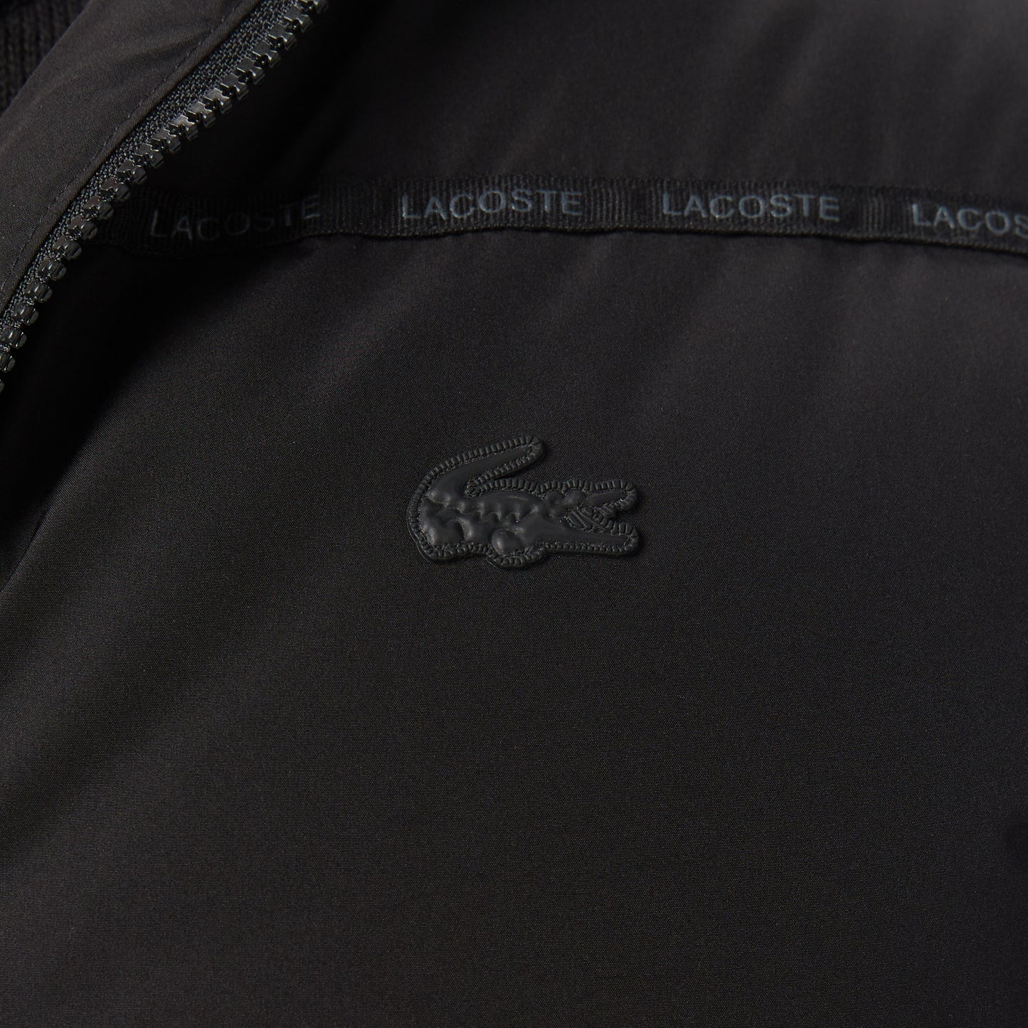Lacoste Erkek Relaxed Fit Kapüşonlu Siyah Mont