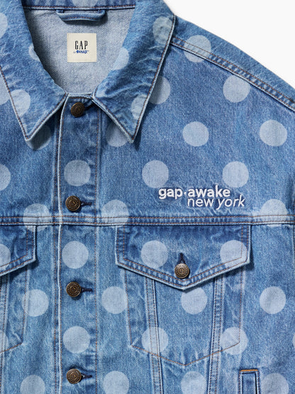 Açık Mavi Gap × Awake Ny Oversized Dotted Icon Denim Ceket