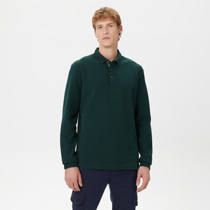 Nautica Erkek Yeşil Classic Fit Uzun Kollu Polo Yaka T-shirt