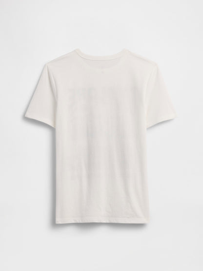 Beyaz Grafik Baskılı T-shirt