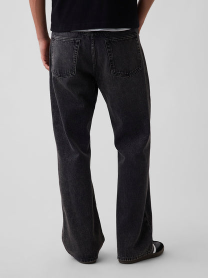 Siyah Loose Boot Jean Pantolon