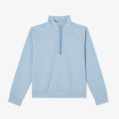 Lacoste Kadın Loose Fit Dik Yaka Mavi Sweatshirt
