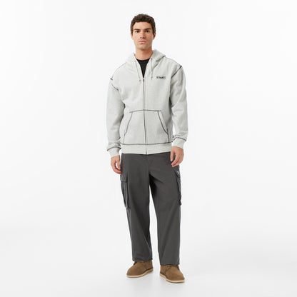 Huf Stretch Full-zip Erkek Gri Sweatshirt