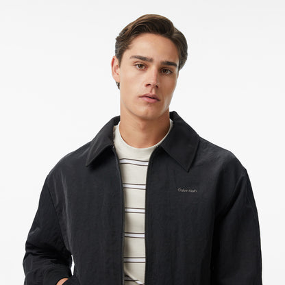 Calvin Klein Nylon Collared Reversible Erkek Siyah Ceket