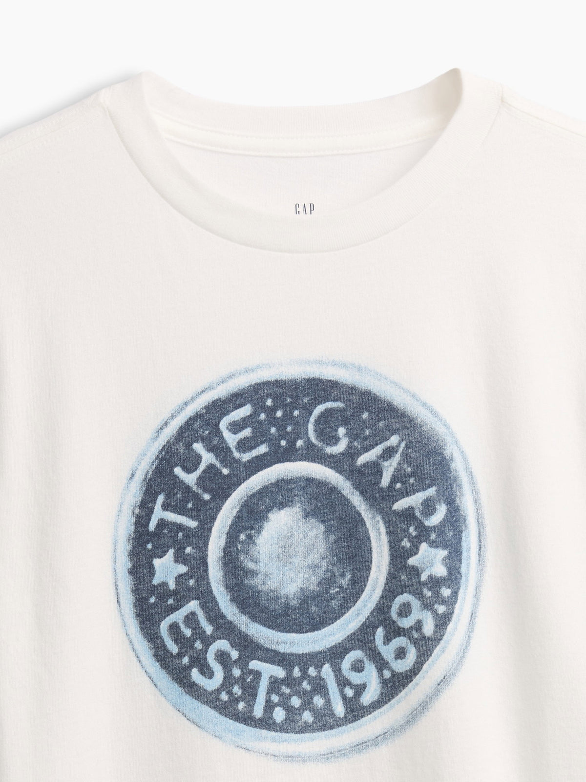 Beyaz Logo Grafik Baskılı T-shirt