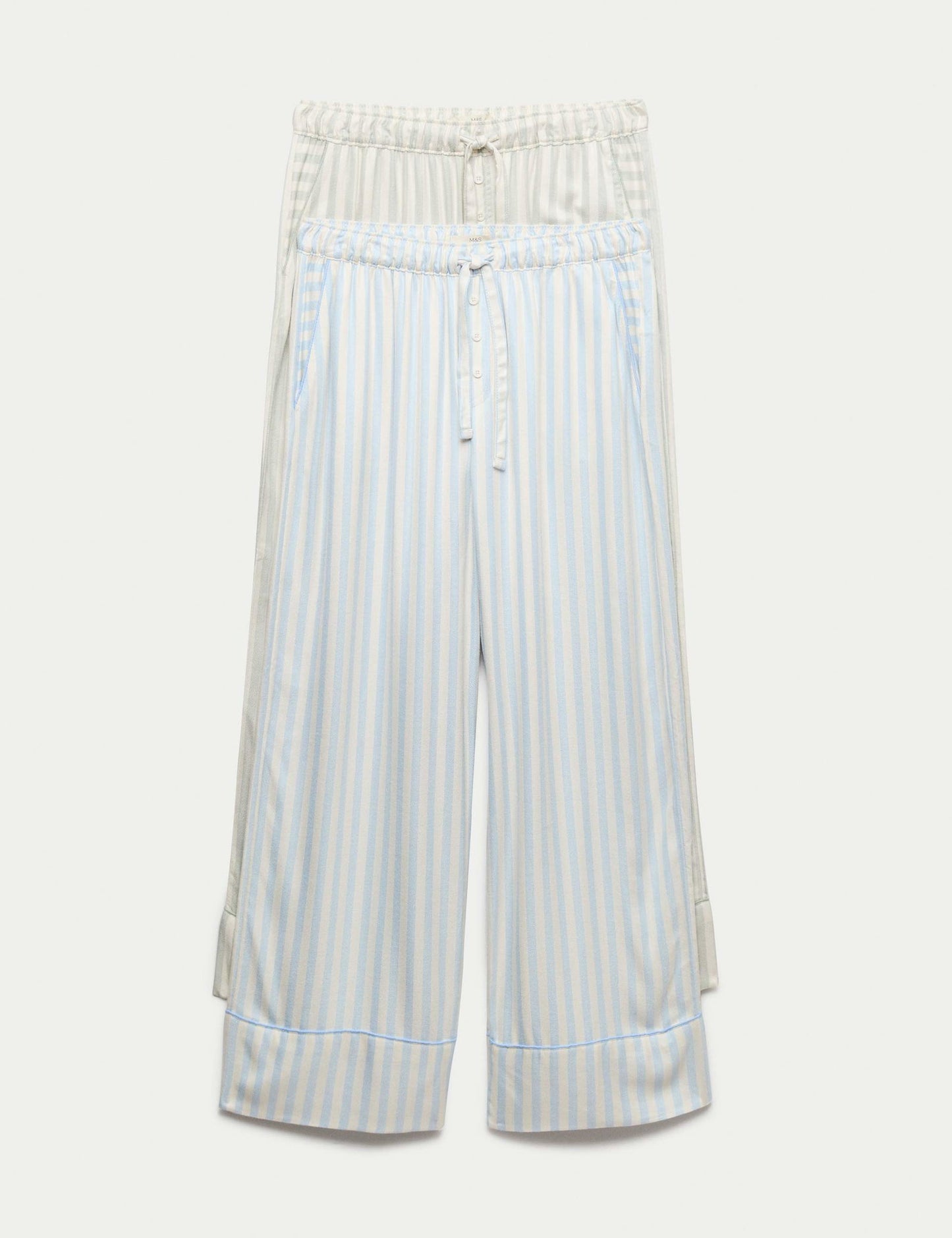 2’li Twill Geniş Paça Pijama Altı