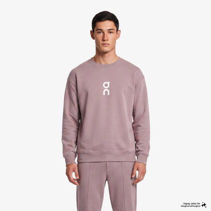 On Club Crew Erkek Mor Sweatshirt