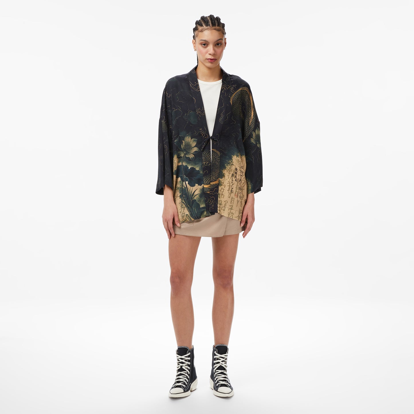 United4 Unisex Siyah Kimono