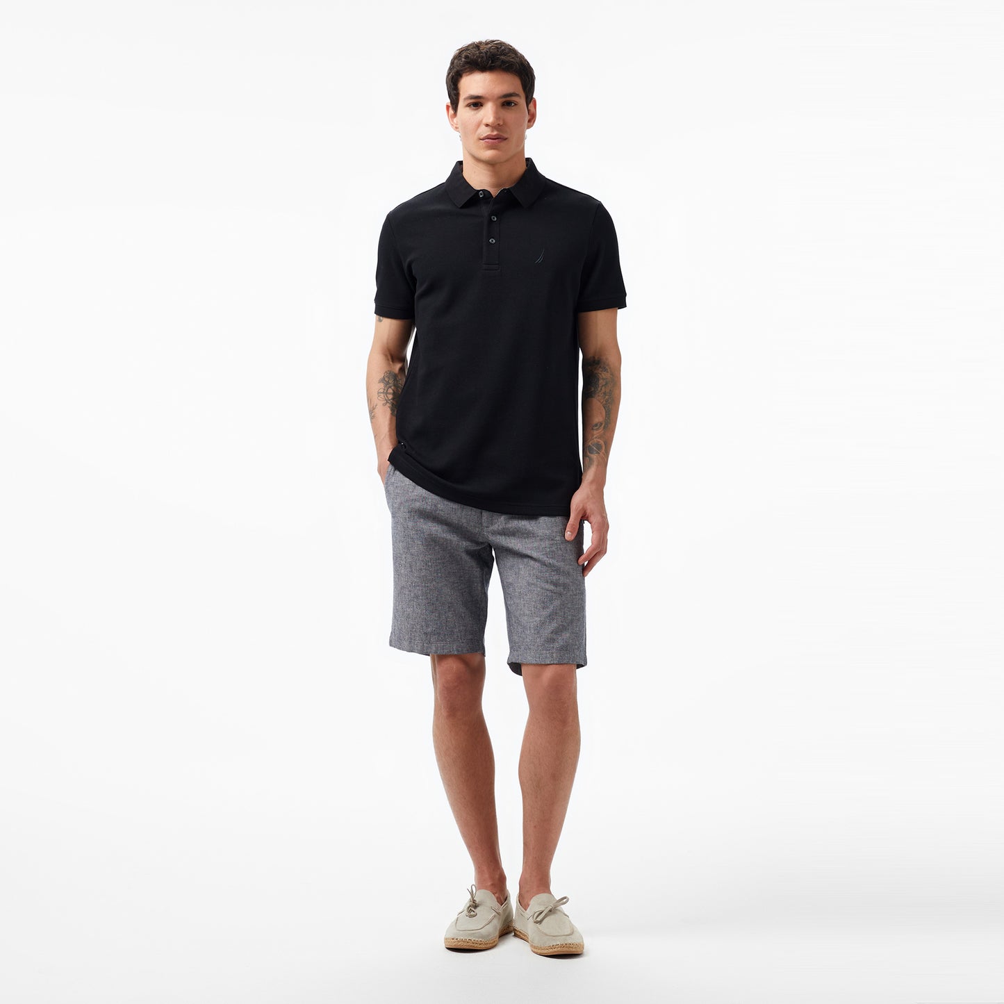 Nautica Erkek Siyah Slim Fit Kısa Kollu Polo Yaka T-shirt