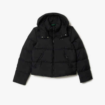 Lacoste Relaxed Fit Kapüşonlu Kadın Siyah Mont