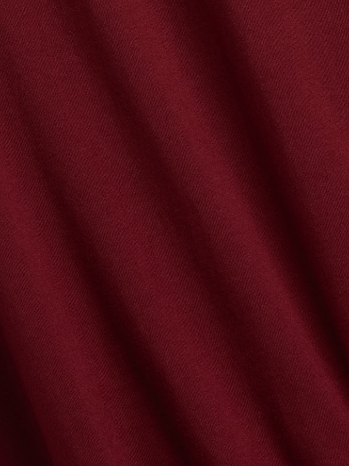 Bordo Everyday Soft Bisiklet Yaka T-shirt