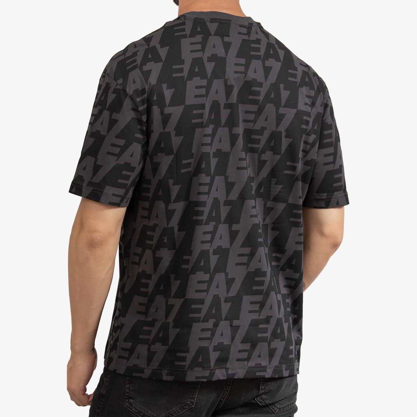 Emporio Armani Bisiklet Yaka Logo Erkek Siyah T-shirt