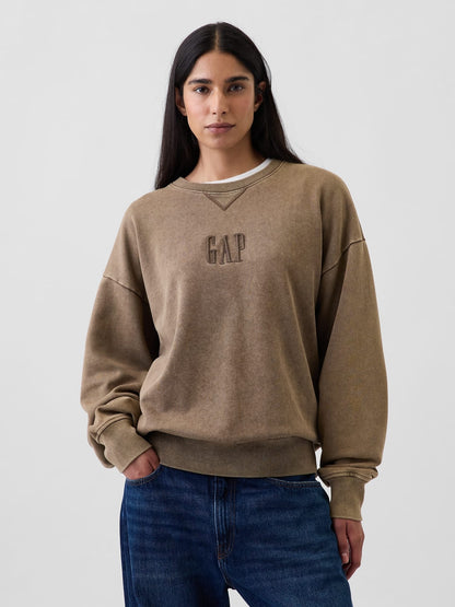 Kahverengi Heavyweight Oversized Logo Sweatshirt