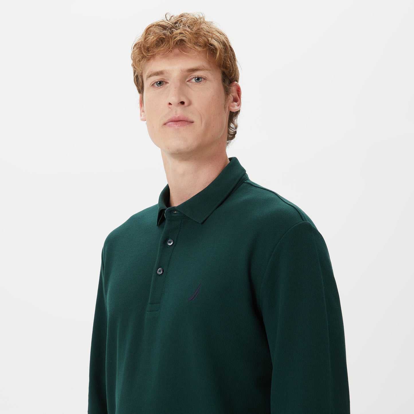Nautica Erkek Yeşil Classic Fit Uzun Kollu Polo Yaka T-shirt
