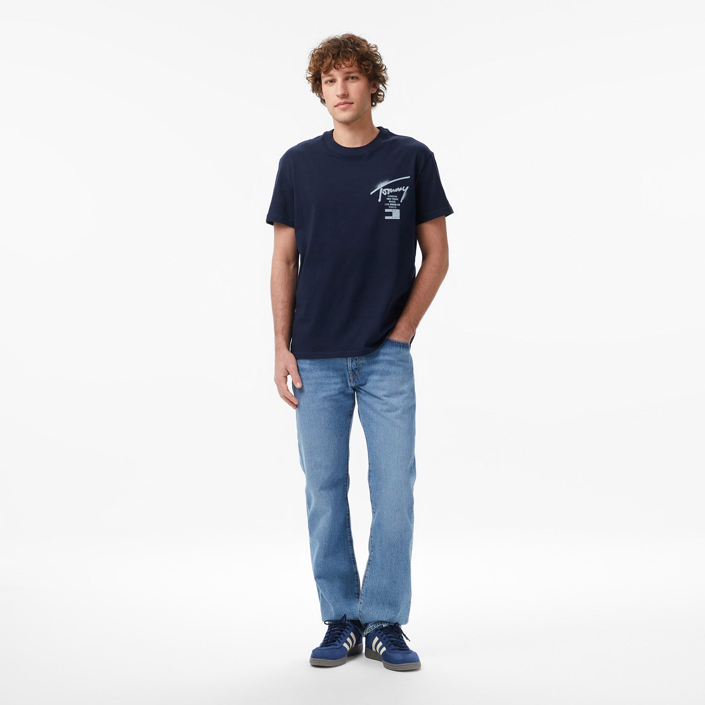 Tommy Hilfiger Regular City Sign Erkek Mavi T-shirt