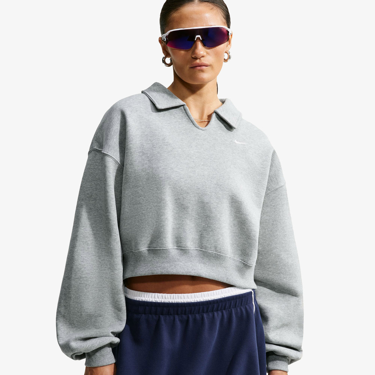 Nike Studio Fleece Kadın Gri Etek