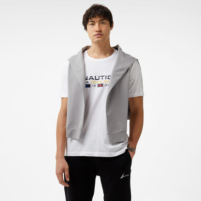 Nautica Erkek Beyaz Standart Fit Kısa Kollu Baskılı T-shirt