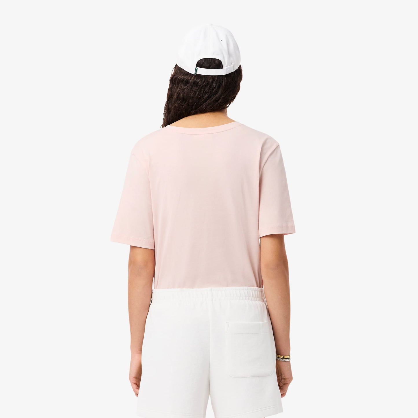 Lacoste Kadın Relaxed Fit V Yaka Pembe T-shirt