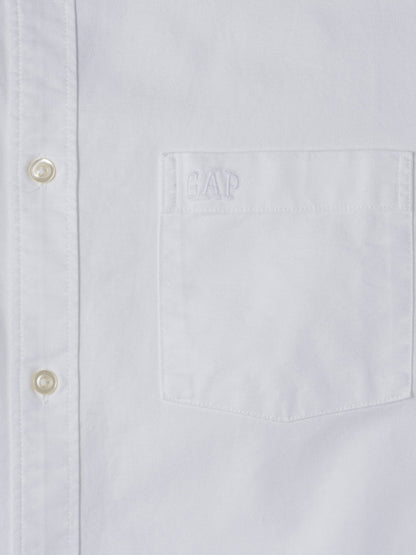 Beyaz Gap Logo Oversize Oxford Gömlek