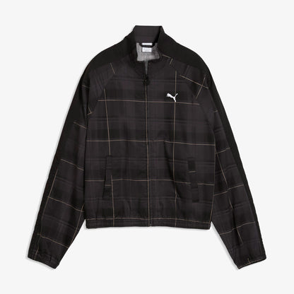 Puma T7 Tartan Woven Kadın Siyah Ceket