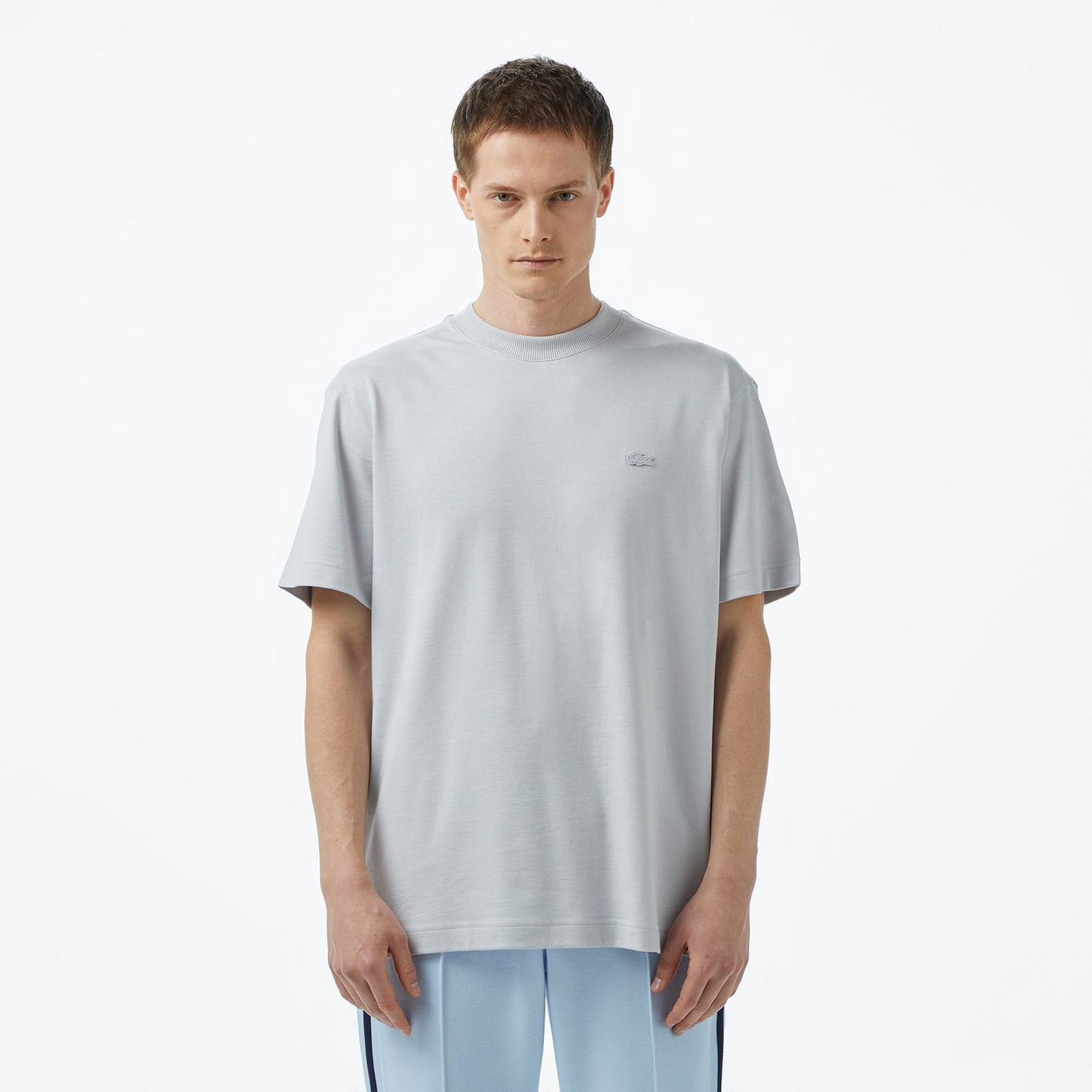 Lacoste Erkek Relaxed Fit Bisiklet Yaka Gri T-shirt