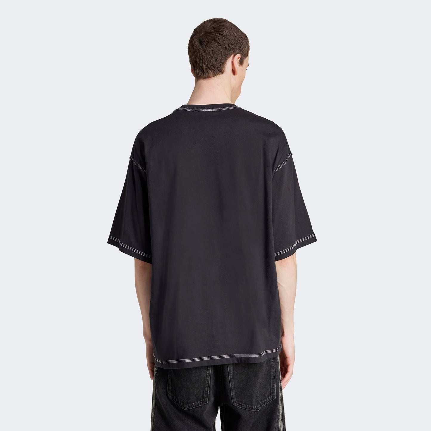 Adidas Trefoil Essentials Erkek Siyah Oversize T-shirt