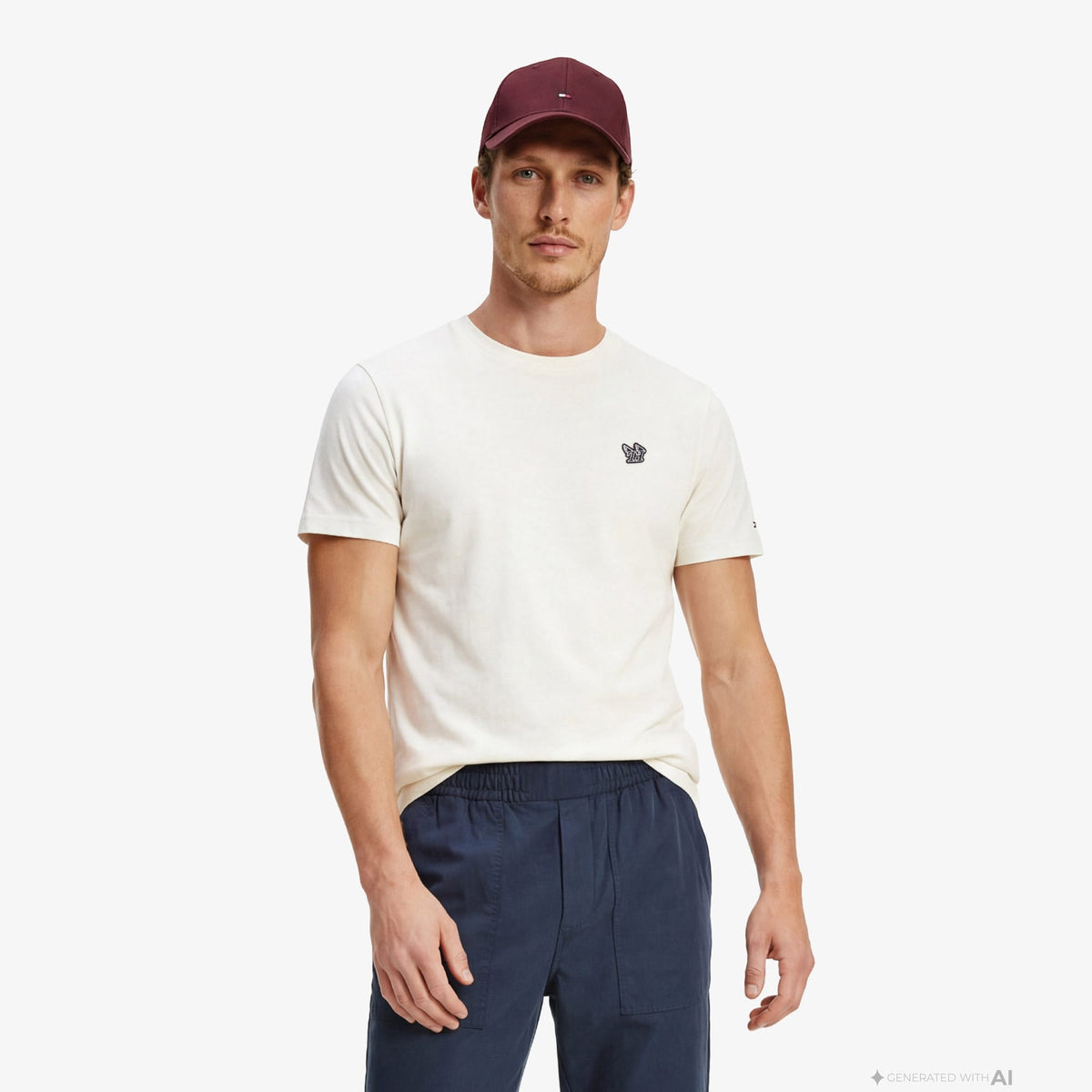 Tommy Hilfiger Moto Pack Erkek Krem Rengi T-shirt