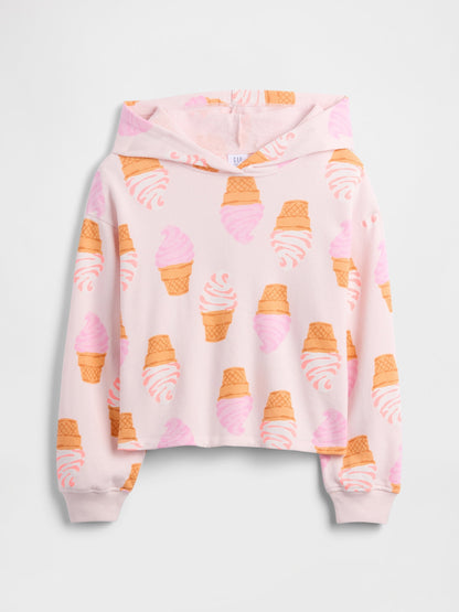 Açık Pembe Kids Relaxed Fransız Havlu Kumaş Sweatshirt