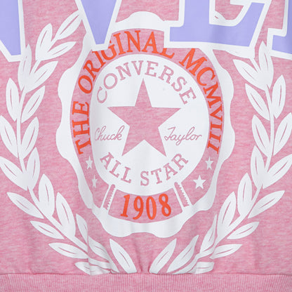 Converse Oversized Varsity Çocuk Pembe Sweatshirt