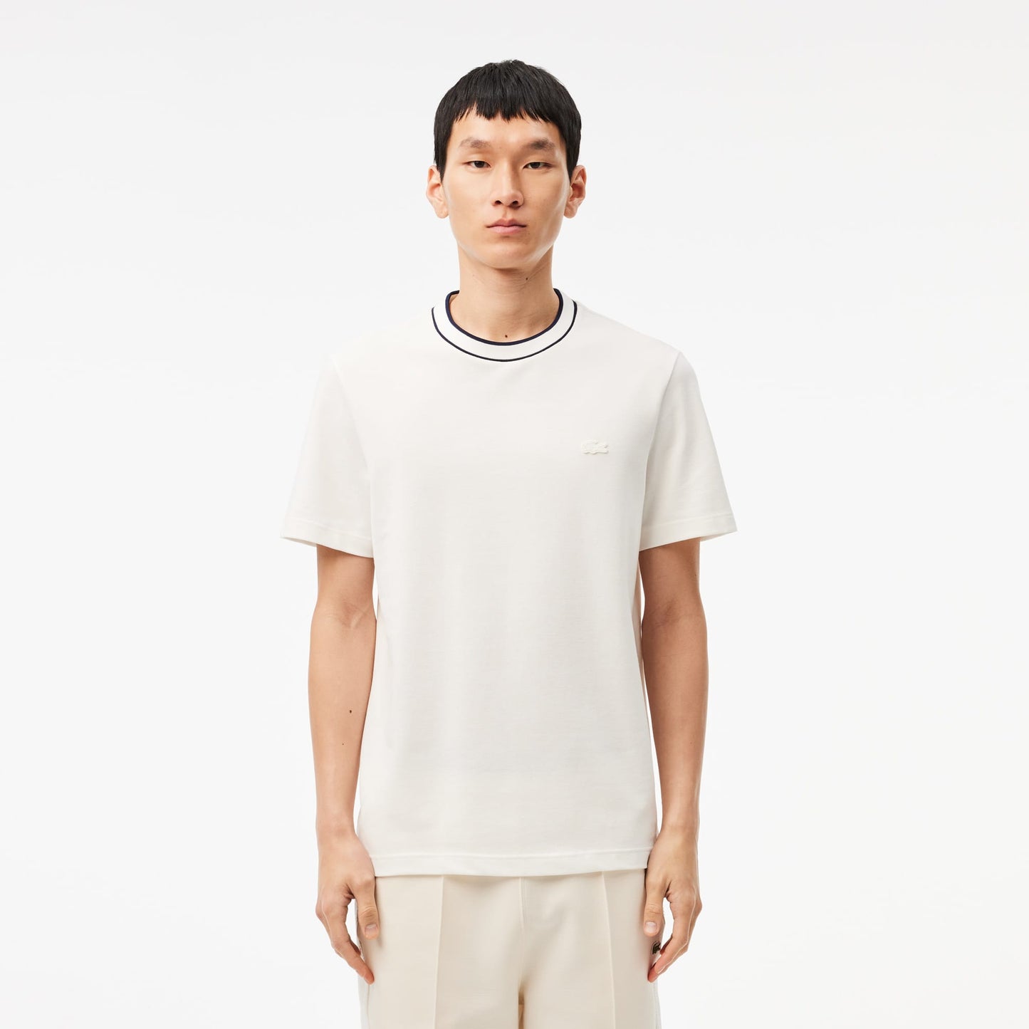 Lacoste Erkek Regular Fit Bisiklet Yaka Beyaz T-shirt