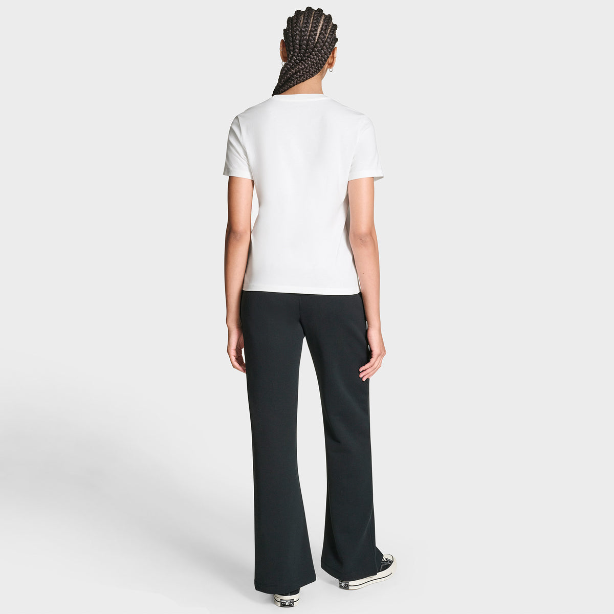 Converse Kadın Chuck Logolu Metalik Beyaz T-shirt